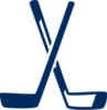 Crossed Hockey Sticks Icon In Navy Blue