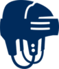 Hockey Helmet Icon In Navy Blue